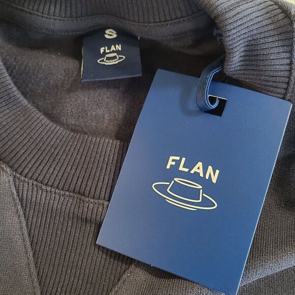 FLAN Flying Toastie Grilled Cheese Graphic Sweatshirt Mens Small Navy Blue NEW - Picture 5 of 10